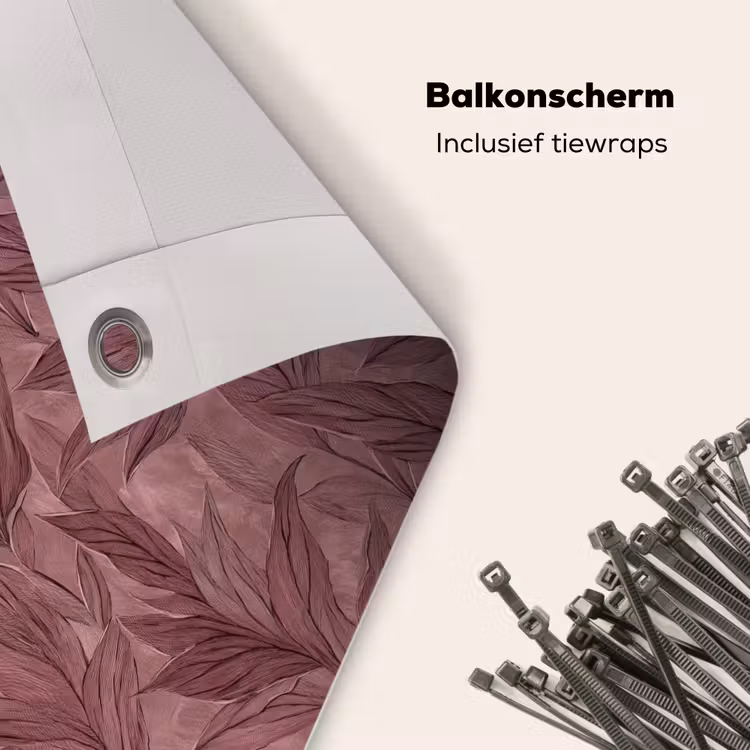Balkonscherm - Bladeren - Patroon - Paars — 4