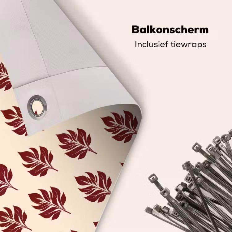 Balkonscherm - Botanisch - Patroon - Bordeaux — 4