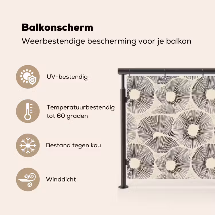 Balkonscherm - Cirkels - Patroon - Zwart — 3