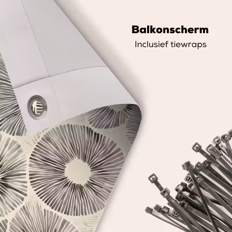 Balkonscherm - Cirkels - Patroon - Zwart — 4