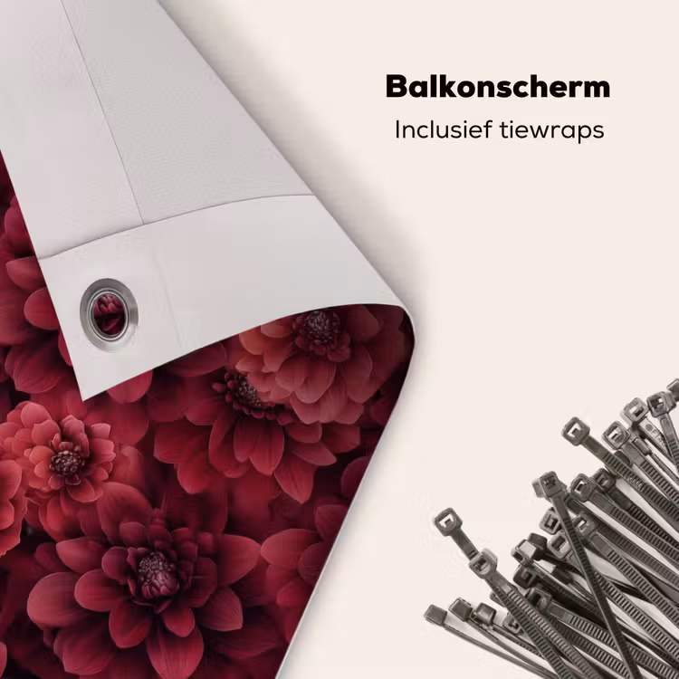 Balkonscherm - Dahlias - Bloemen - Rood — 4