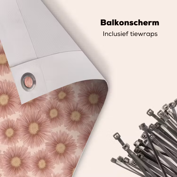 Balkonscherm - Gerbera - Bloemen - Roze — 4
