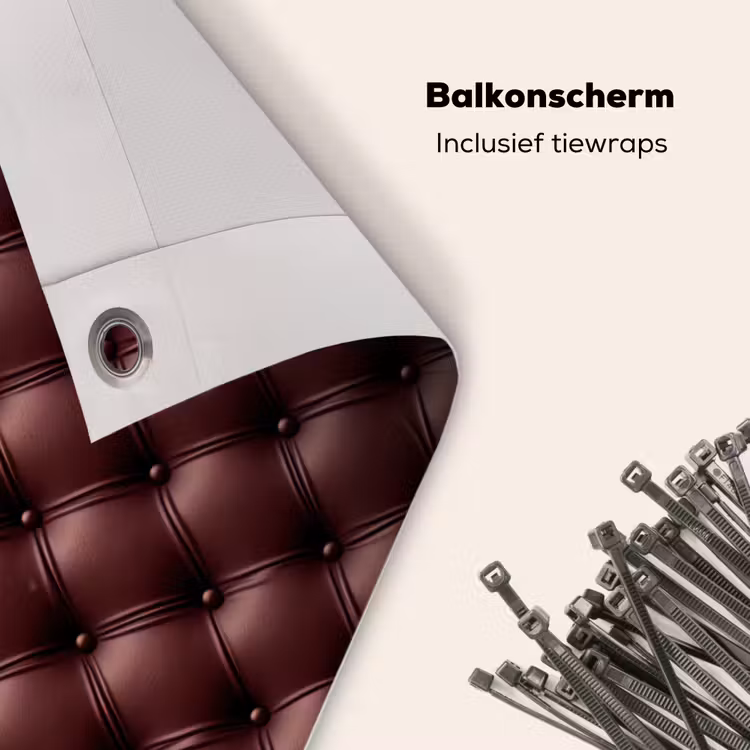 Balkonscherm - Leer - Patroon - Bordeaux — 4