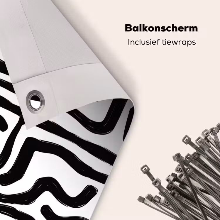 Balkonscherm - Modern - Lijnen - Zwart — 4