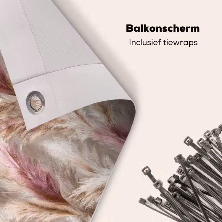 Balkonscherm - Pampasgras - Pluizig - Kleurrijk — 4