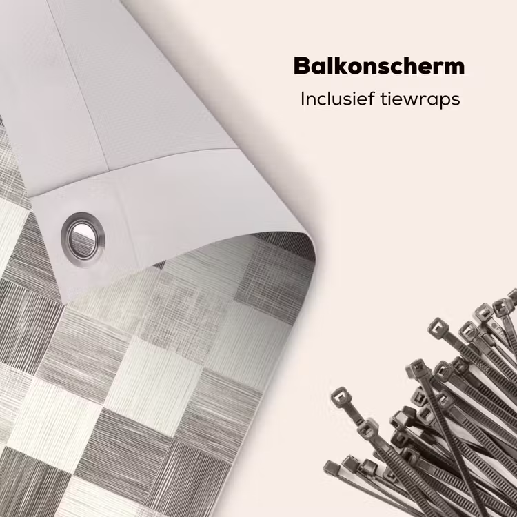 Balkonscherm - Patroon - Dambord - Houtnerf — 4