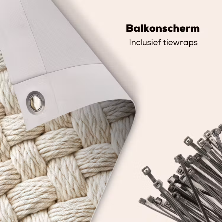 Balkonscherm - Touw - Gebreid - Beige — 4