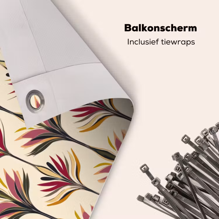 Balkonscherm - Waaier - Motief - Kleurrijk — 4