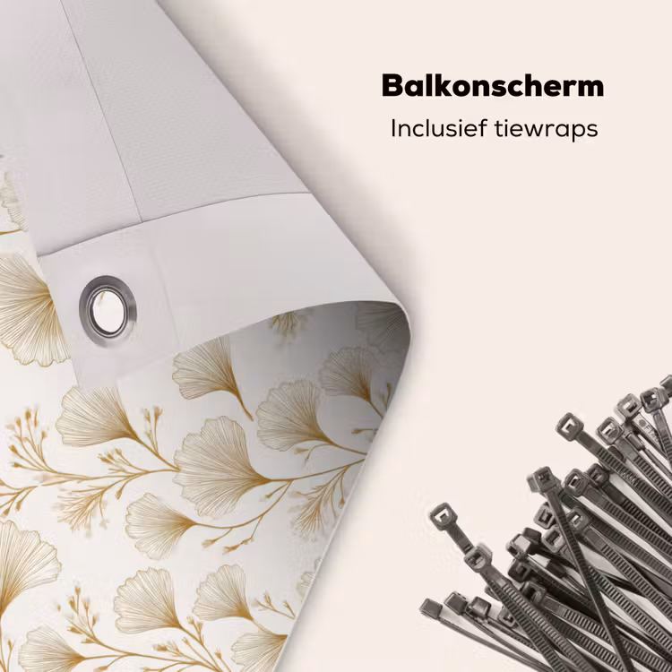 Balkonscherm - Ginkgo - Takken - Goud — 4