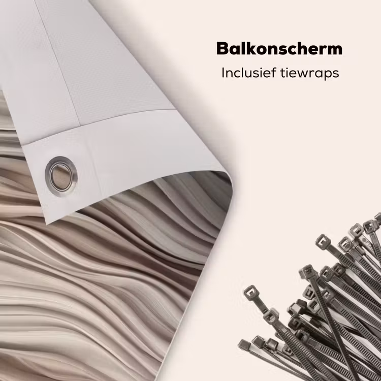 Balkonscherm - Golven - 3D - Crème — 4