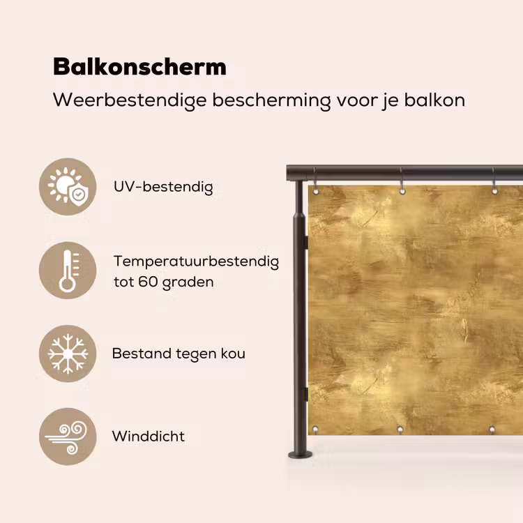 Balkonscherm - Industrieel - Textuur - Goud — 3