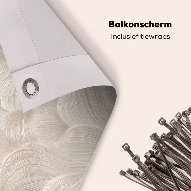 Balkonscherm - Lijnen - Waaier - Beige — 4