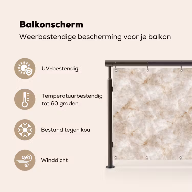 Balkonscherm - Marmer - Patroon - Klassiek — 3