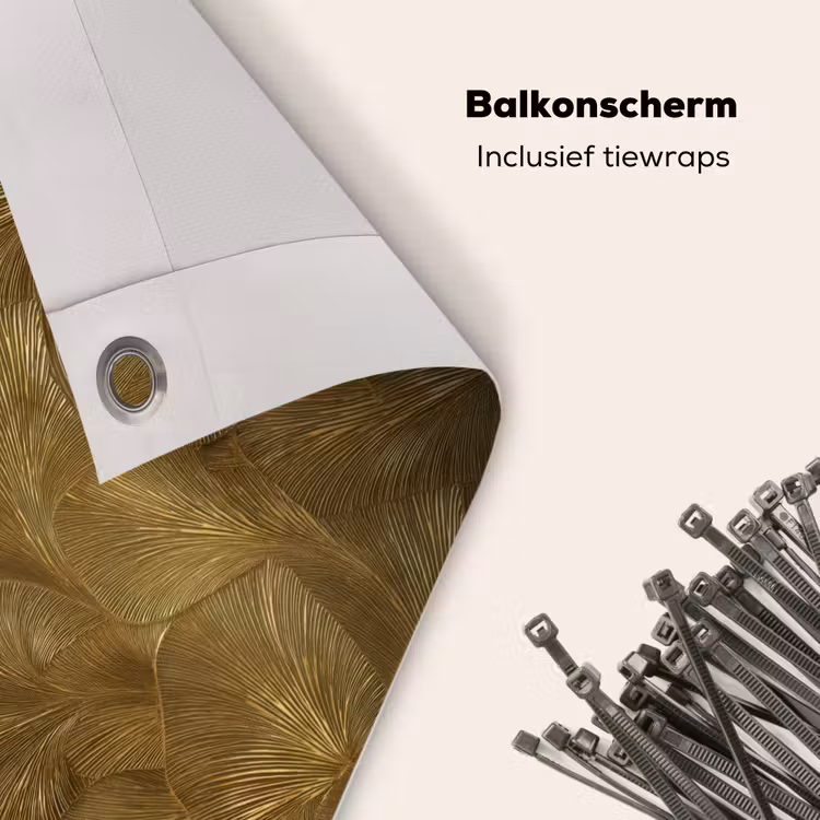 Balkonscherm - Organisch - Lijnen - Goud — 4