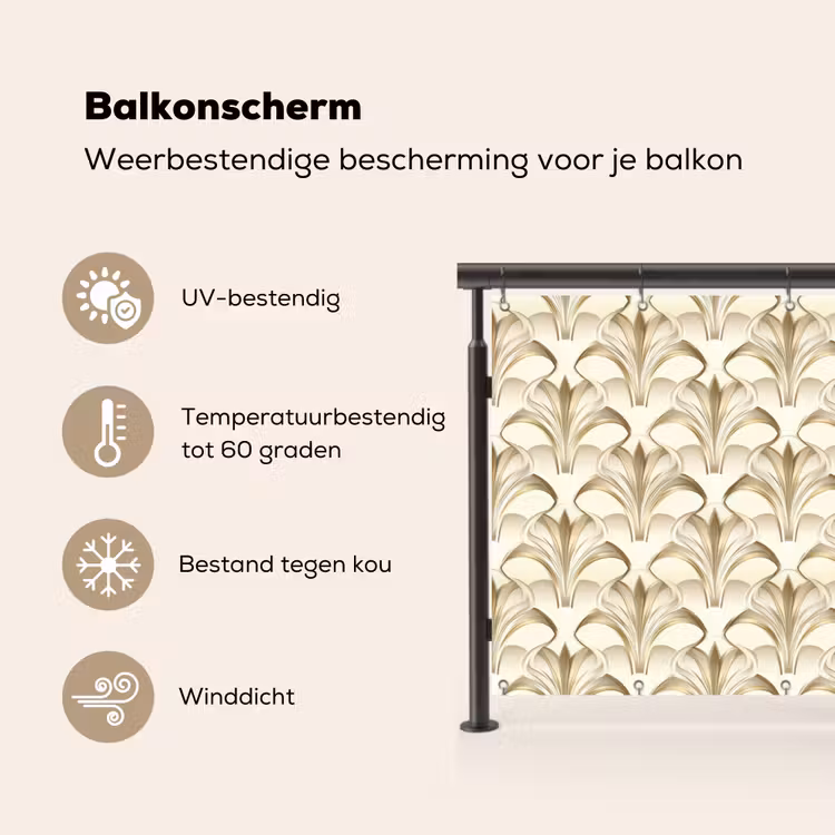 Balkonscherm - Ornament - Barok - Goud — 3