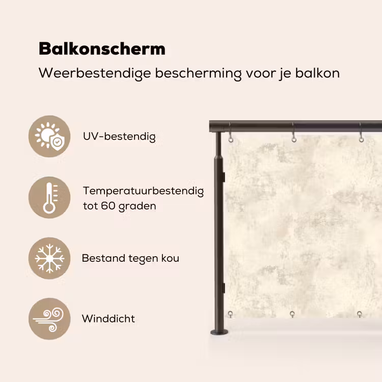 Balkonscherm - Patroon - Organisch - Beige — 3
