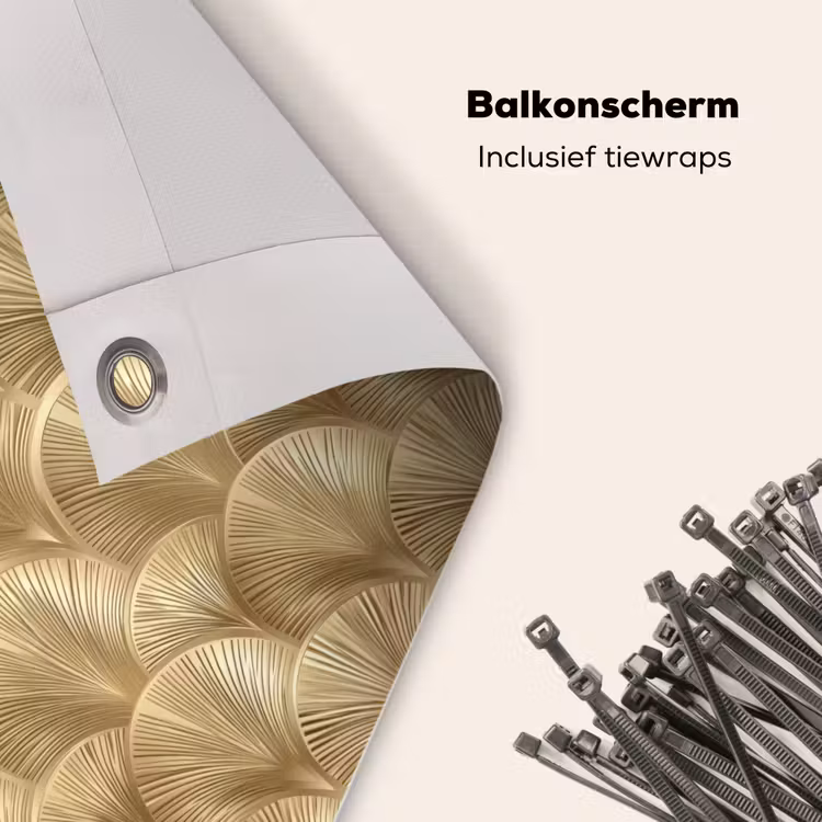 Balkonscherm - Patroon - Waaier - Goud — 4