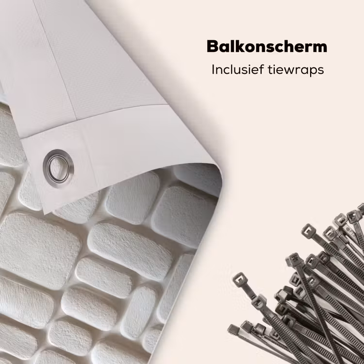 Balkonscherm - Reliëf - Structuur - Wit — 4