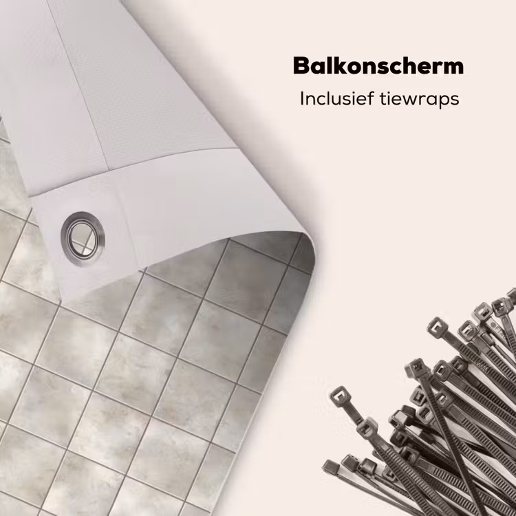 Balkonscherm - Tegels - Natuurlijk - Grijs — 4