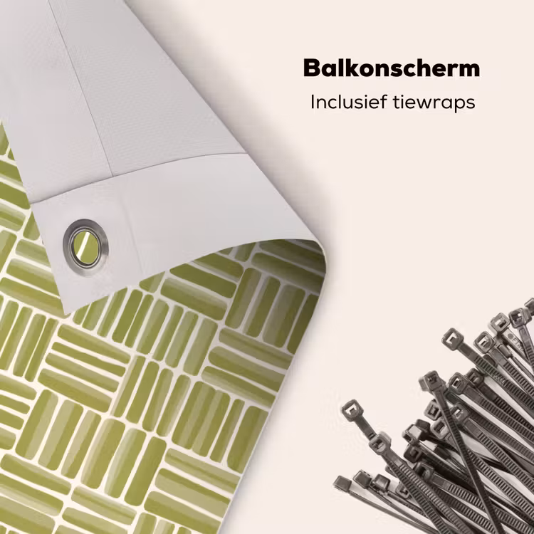 Balkonscherm - Vlecht - Patroon - Groen — 4