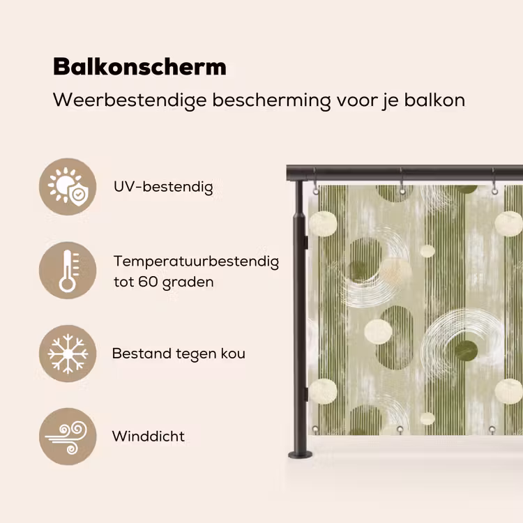 Balkonscherm - Artistiek - Modern - Groen — 3