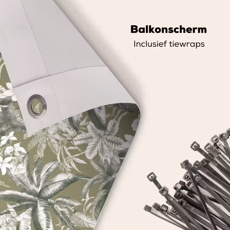 Balkonscherm - Botanisch - Bloemen - Groen — 4