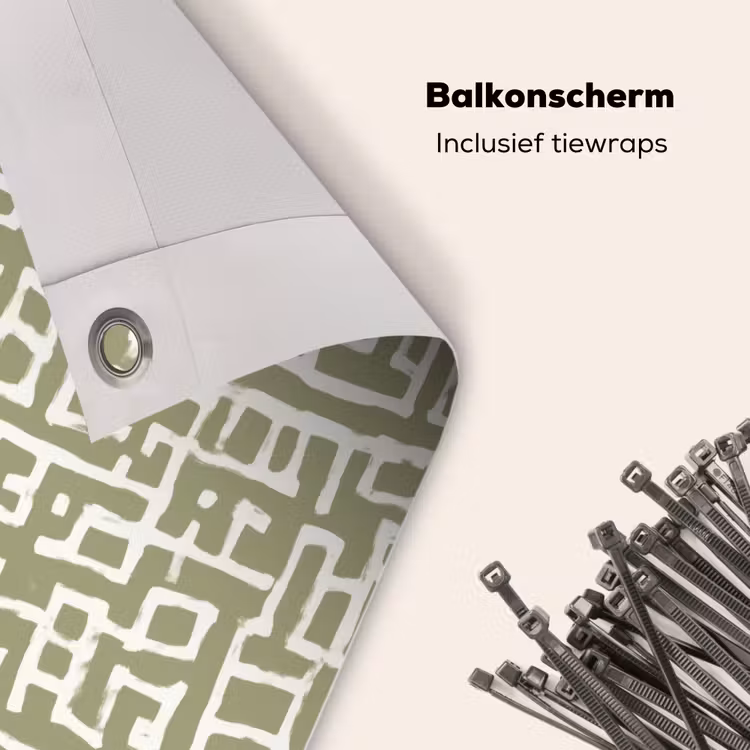 Balkonscherm - Grafisch - Patroon - Groen — 4
