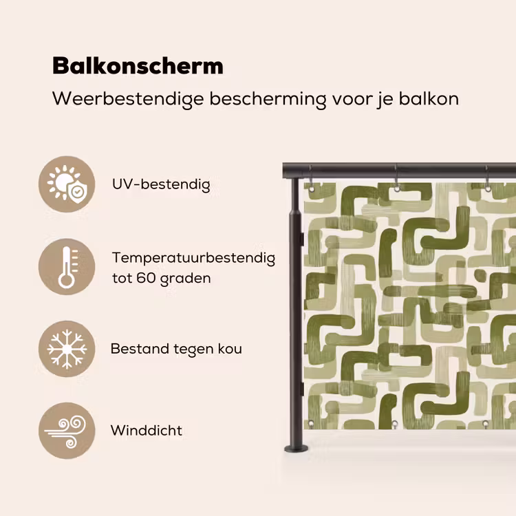 Balkonscherm - Modern - Grafisch - Groen — 3