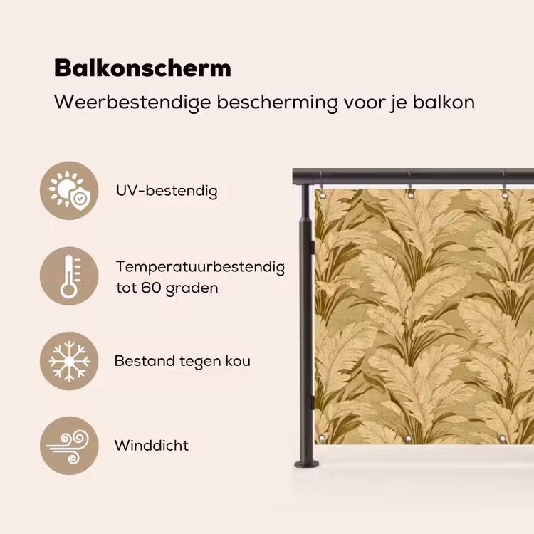 Balkonscherm - Palmbladeren - Klassiek - Groen — 3