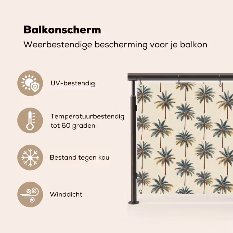 Balkonscherm - Palmbomen - Tropisch - Groen — 3