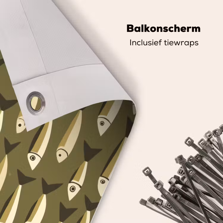 Balkonscherm - Vis - Patroon - Groen — 4