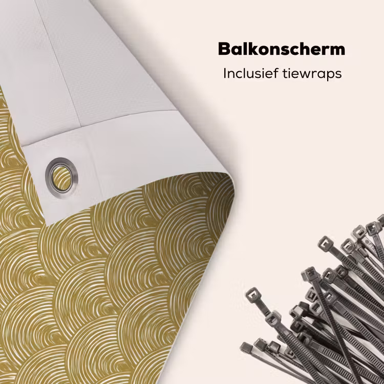 Balkonscherm - Waaier - Geometrisch - Groen — 4