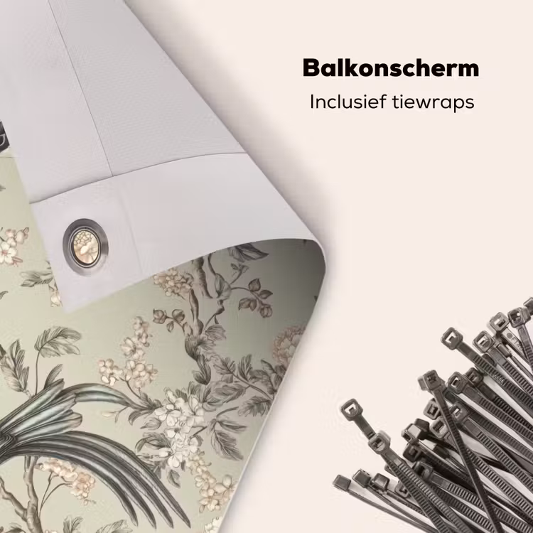 Balkonscherm - Bloem - Vogel - Kleurrijk — 4