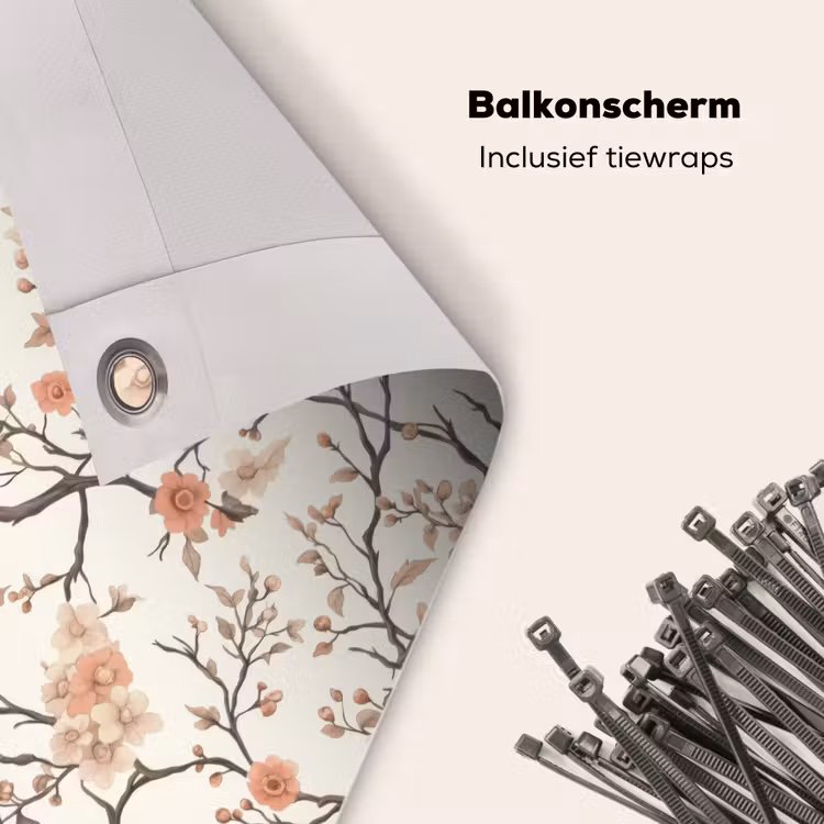 Balkonscherm - Kersenbloesem - Mus - Roze — 4