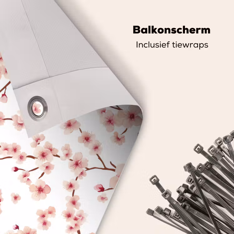 Balkonscherm - Kersenbloesem - Takken - Roze — 4