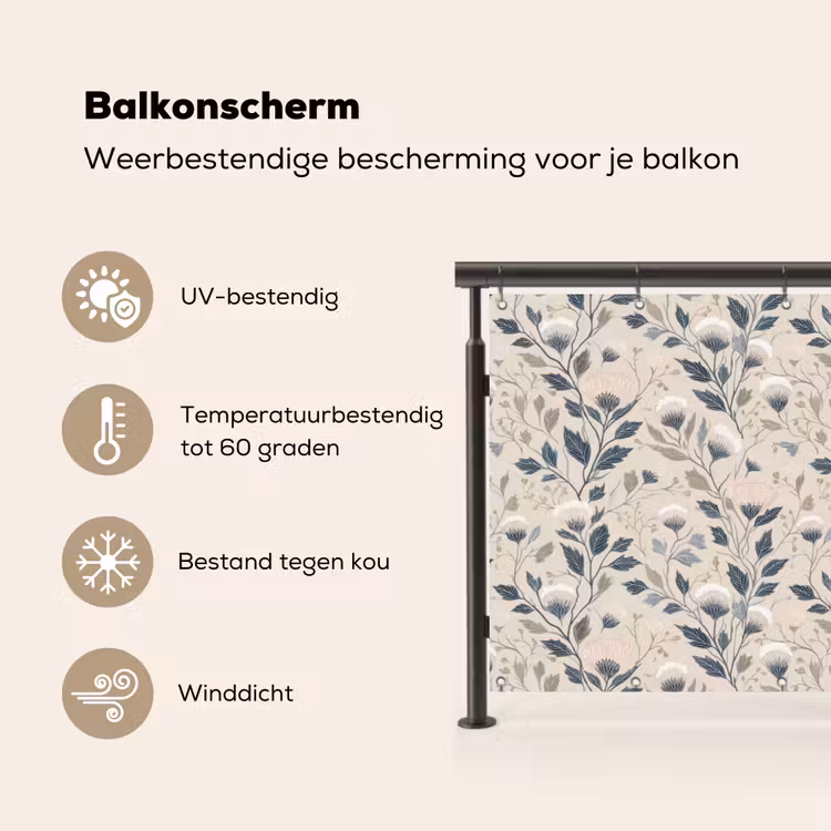 Balkonscherm - Klassiek - Botanisch - Kleurrijk — 3