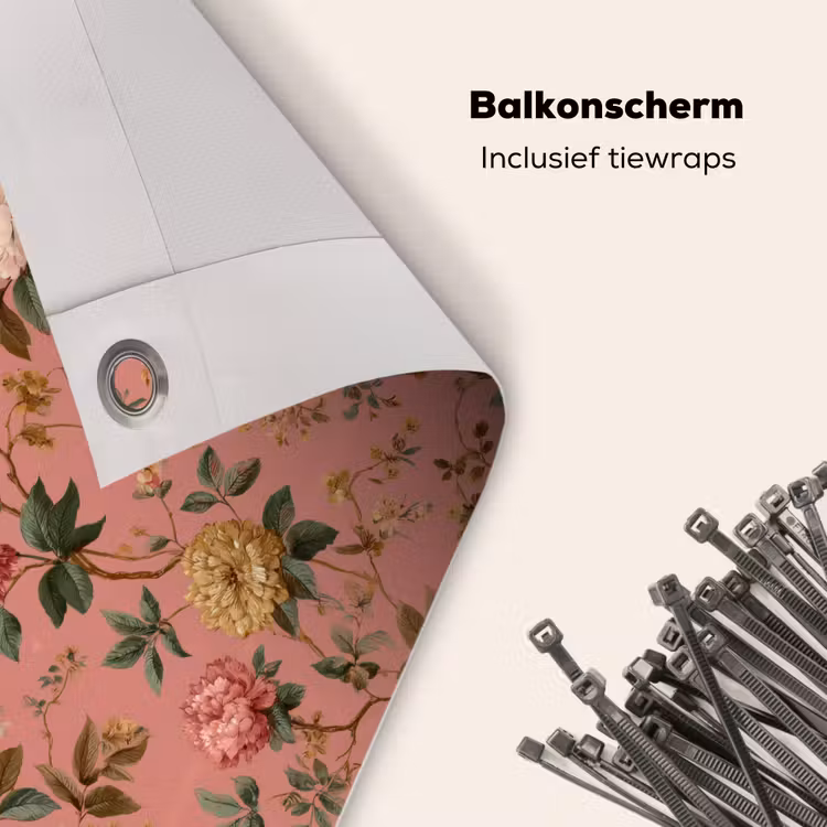 Balkonscherm - Klassiek - Botanisch - Roze — 4