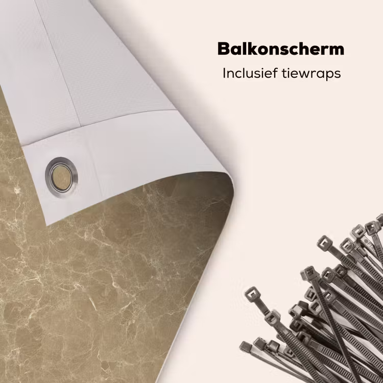 Balkonscherm - Beige - Marmer - Witte aders — 4