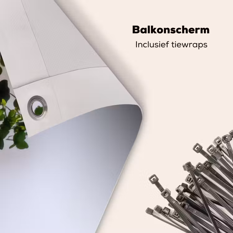 Balkonscherm - Bloemen - Muur - Geel - Paars — 4