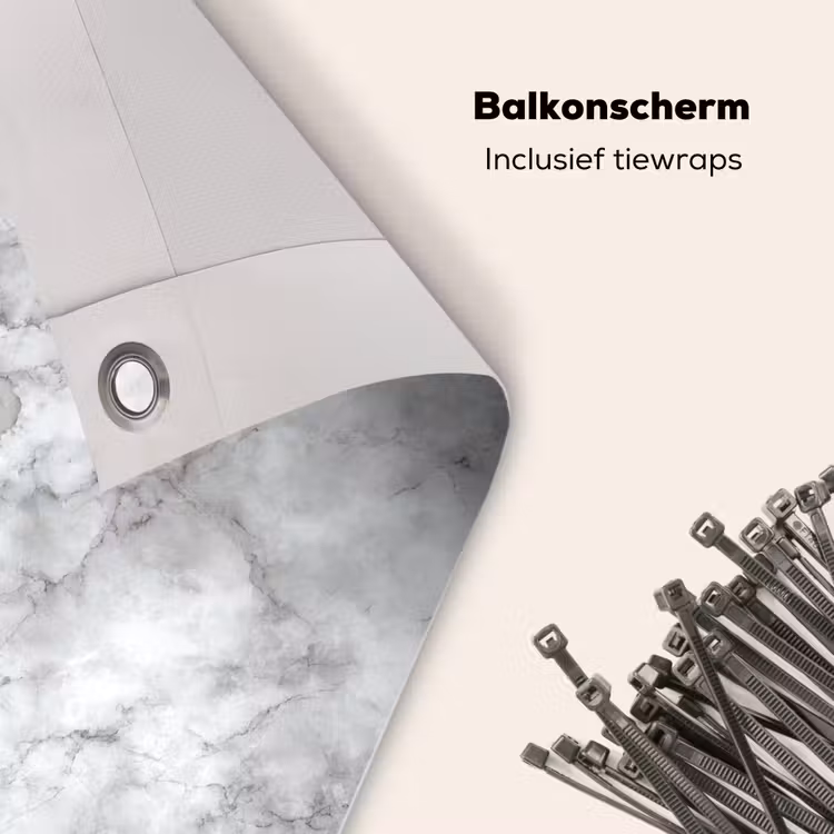 Balkonscherm - Grijs - Marmer - Klassiek - Aders — 4