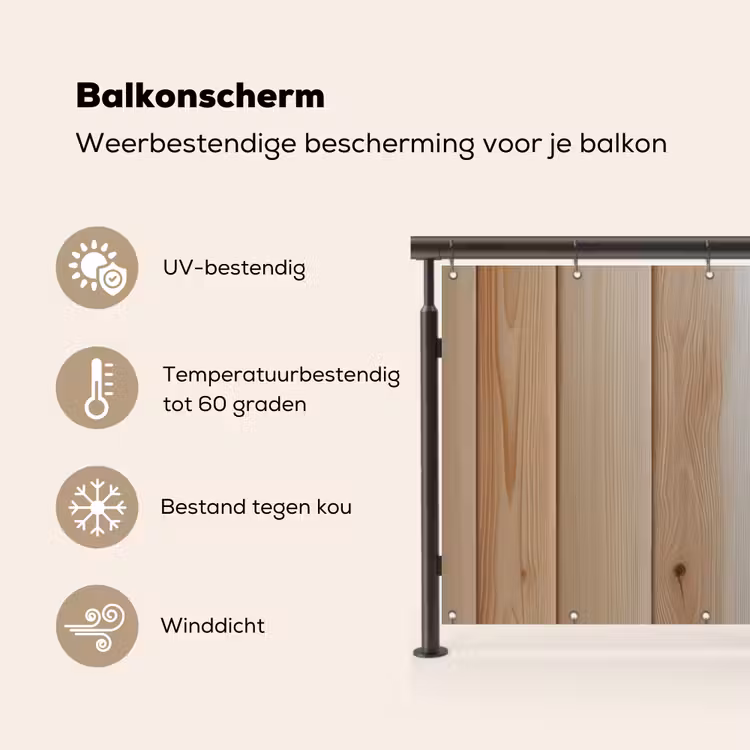 Balkonscherm - Hout - Planken - Licht — 3