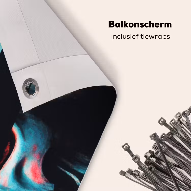 Balkonscherm - Schedels - Glitch - Cyberpunk — 4