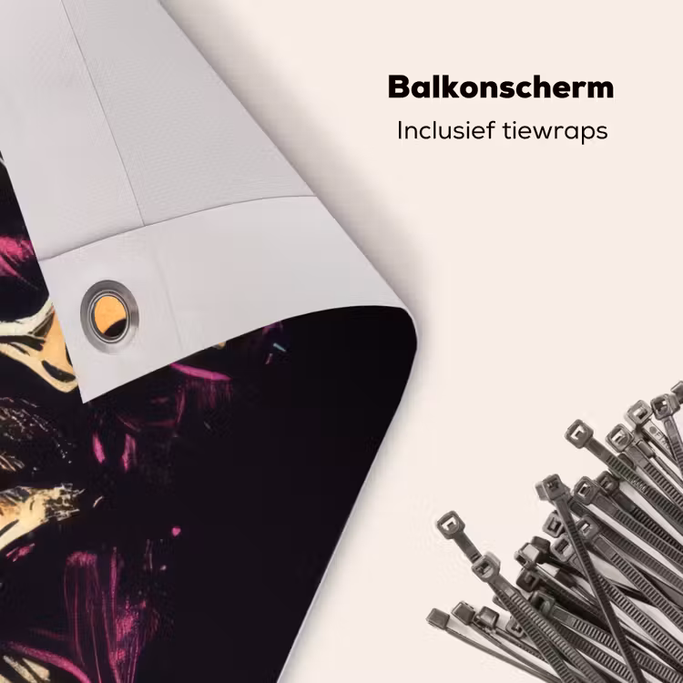 Balkonscherm - Schedels - Graffiti - Neon — 4