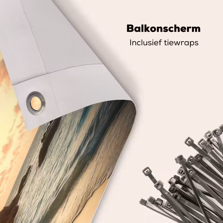 Balkonscherm - Strand - Palmbomen - Oceaan - Zonsondergang — 4