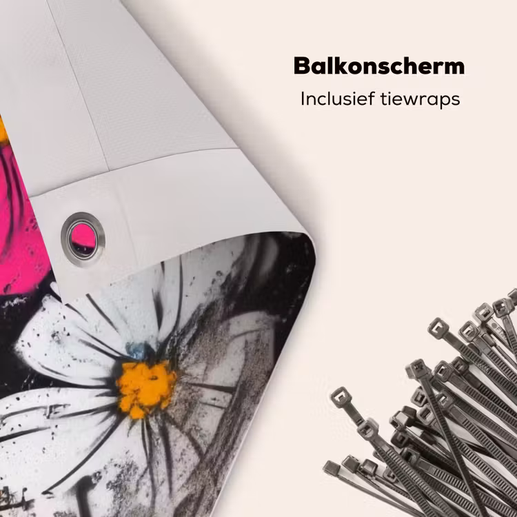 Balkonscherm - Street Art - Bloemen - Mix — 4