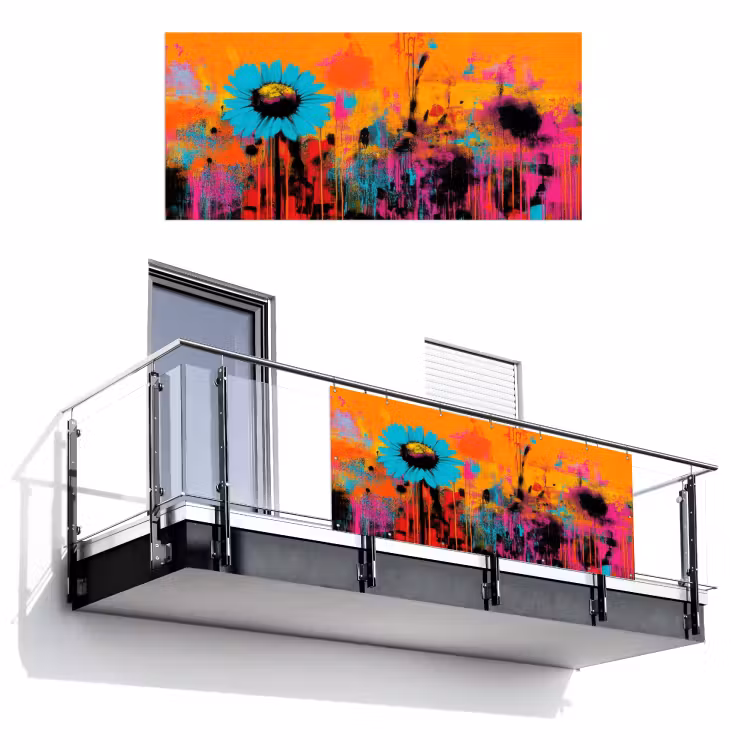 Balkonscherm - Zonnebloemen - Abstract - Oranje — 1
