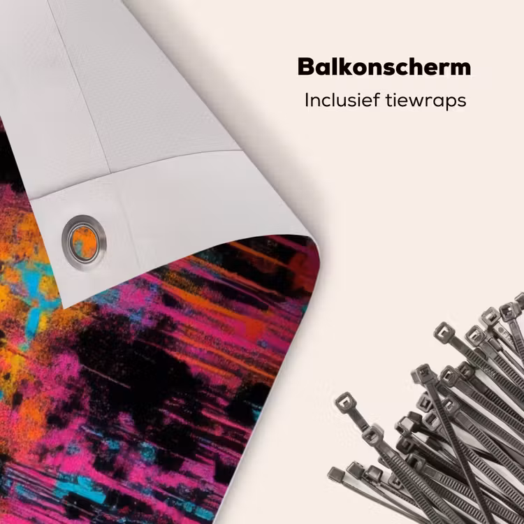 Balkonscherm - Zonnebloemen - Abstract - Oranje — 4