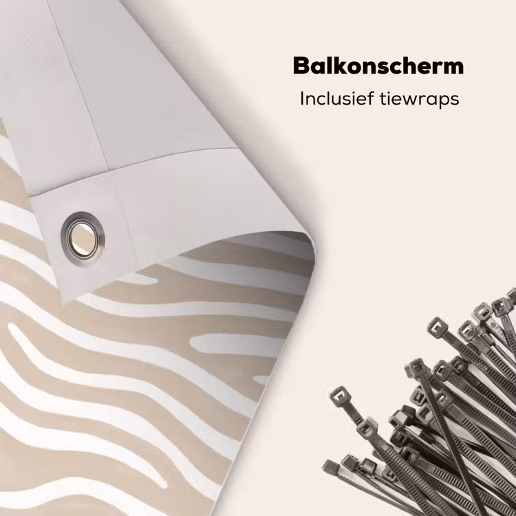 Balkonscherm - Abstract - Zebra - Beige — 4