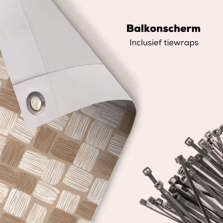 Balkonscherm - Blok - Patroon - Bruin — 4