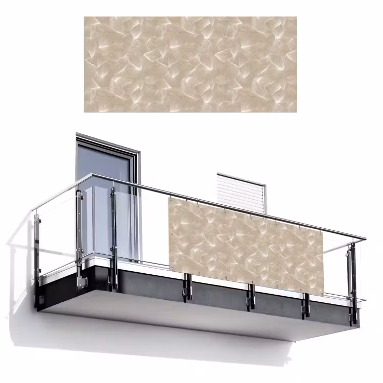 Balkonscherm - Organisch - Textuur - Beige — 1